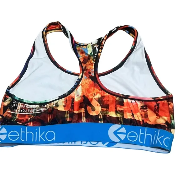 Ethika Sports Bra Womens Size L Multicolor Graphic Print Racerback - Image 4