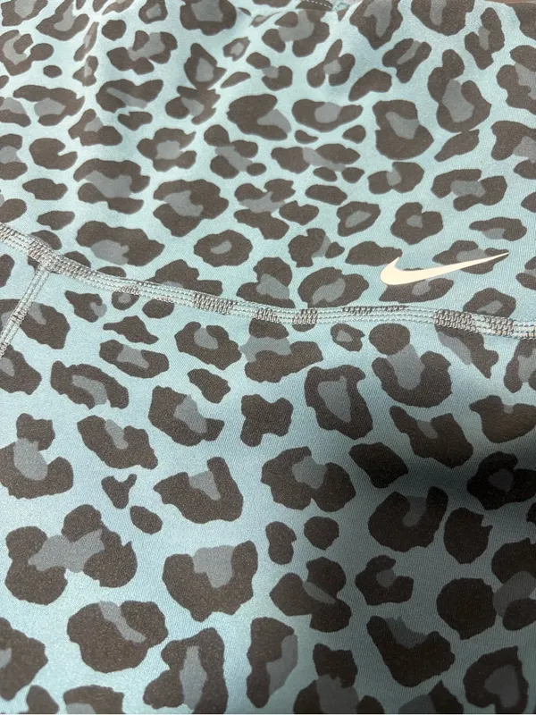 NIKE Blue Leopard Print High-Waist Bike Shorts - Image 4