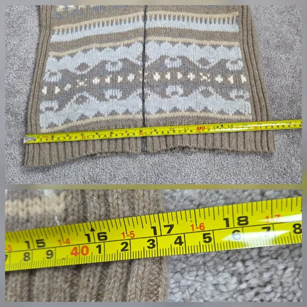 Vtg Lauren Ralph Lauren Womens Tan Fair Isle Full Zip Sweater Vest Size Medium - Image 14
