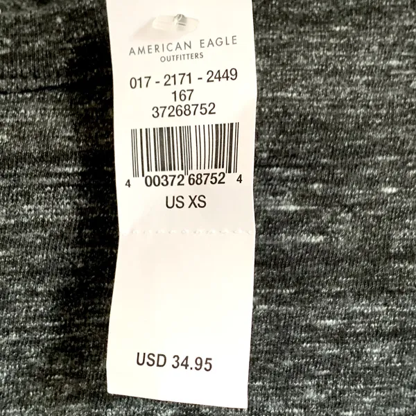 NWT‎ American Eagle AEO Sz XS Super Soft Long Sleeve T-shirt Tee Heathered Gray - Image 5