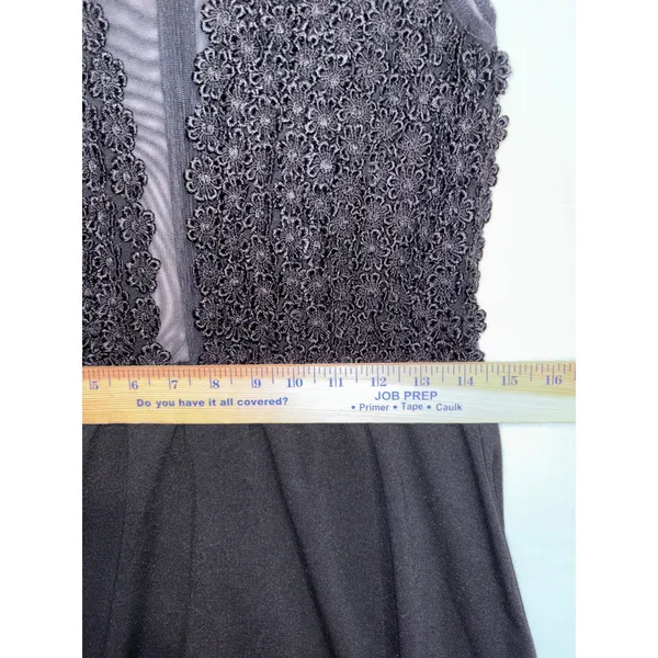 For Love & Lemons Black Sheer Mesh Floral Lace Mini Dress Size M skater daisy‎ - Image 11