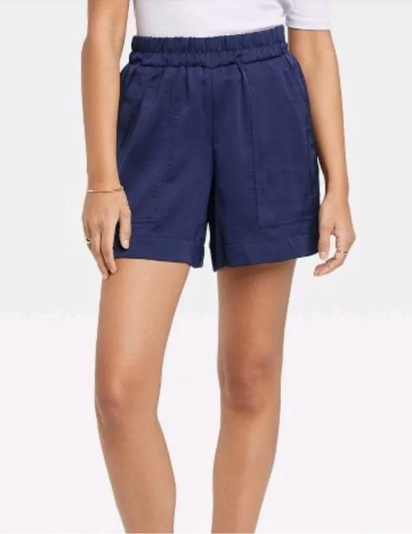 A New Day Pull-On Satin Shorts in Navy - Image 3