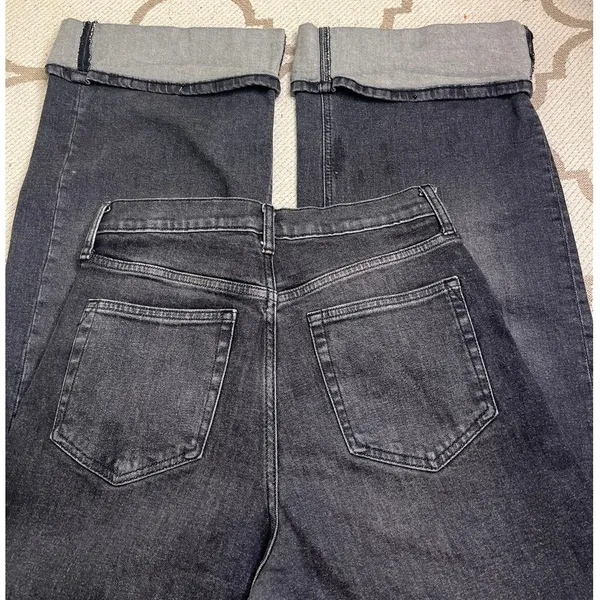 GAP High Rise Stride Fast Stride Black Cuffed Jeans Women’s Size 6 Short - Image 3