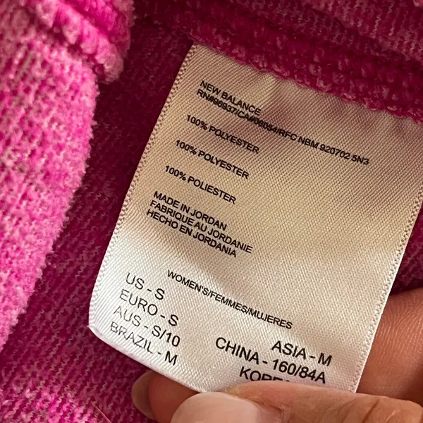 New Balance NB Dry Womens Small Pink Heather Quarter Zip Pullover WFT4316X - Image 4