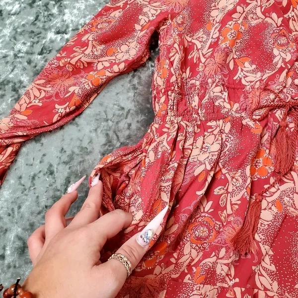 Free People Red Floral‎ Dress - Image 5