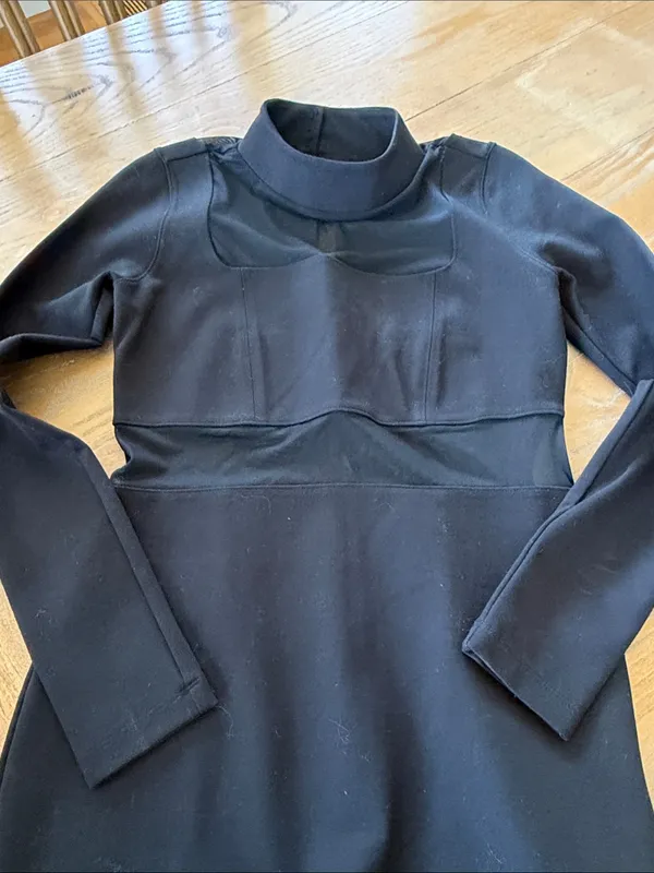 Anthropologie Black Sheer-Panel Long Sleeve Midi Dress - Image 7