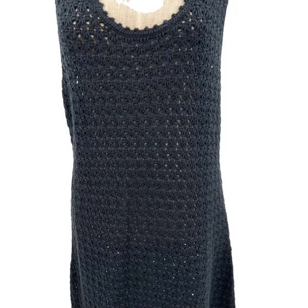 J. Crew Limited Edition Crochet‎ Maxi Sweater Dress Black Size Large - Image 5