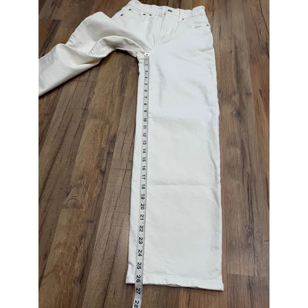 Madewell Perfect Vintage Wide Leg Crop Jeans White High Rise Size 23 - Image 7