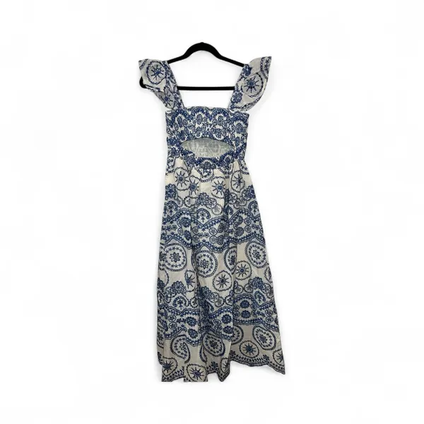 COMMENSE Semi-Sheer Boho Floral Back Cutout Dress NWT embroidered Size Small - Image 6