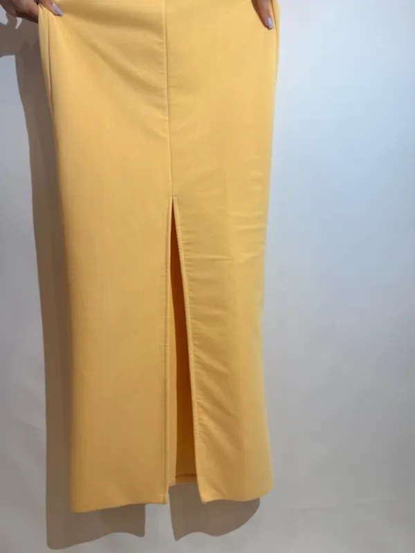 Elliatt Amara Butter Yellow Strapless Sculpted Waist Formal Maxi Dress Size S - Image 12