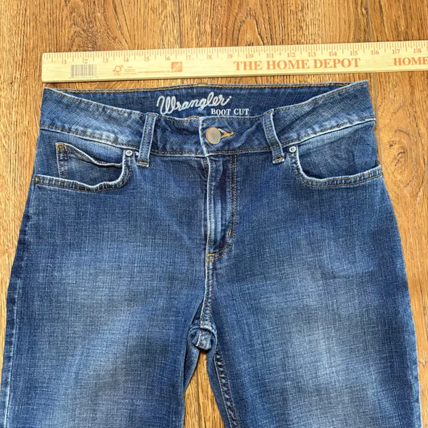 Wrangler Bootcut blue‎ Jeans Medium Wash Stretch Denim Womens 30x32 y2k western - Image 5