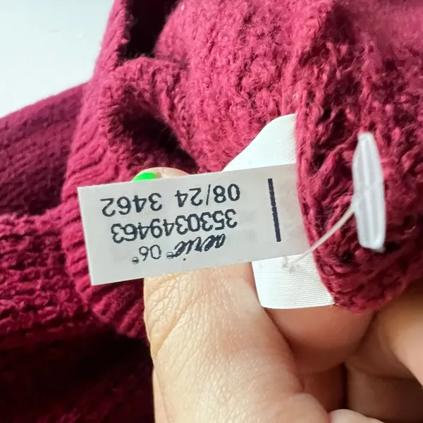 Aerie CozyUp Waffle Button Sweater‎ Oversized Cozy Burgundy Size XXS - Image 6