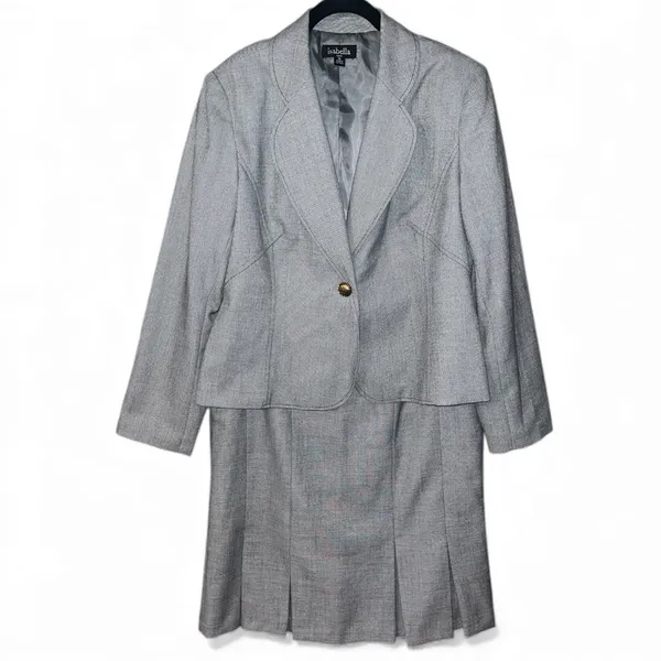 Isabelle Gray 2 Piece Woven Fabric Tailored Career Suit Size 14 - Image 11