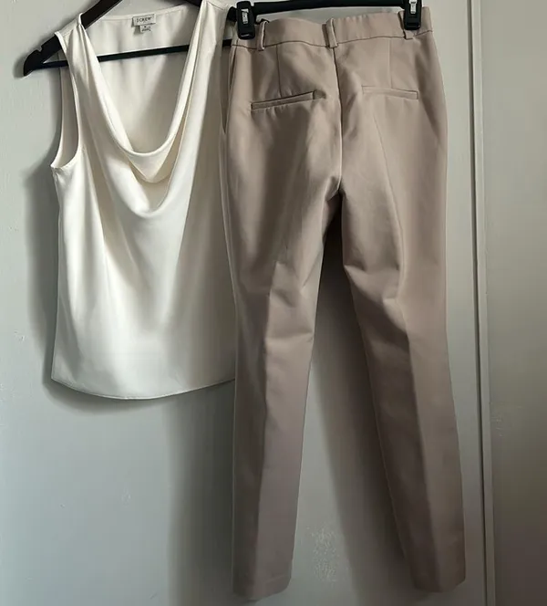 H & M Ladies All Occasion Ankle Dress Trouser Pants in Beige Color Tone - Image 7
