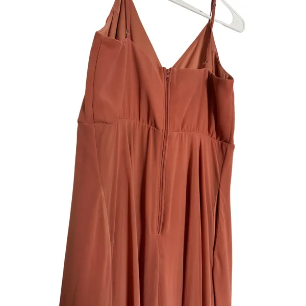 Birdy Grey Rust Orange Chiffon Dress (Size Medium) - Image 6
