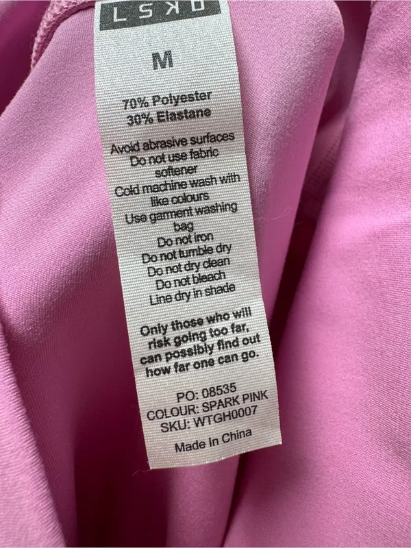 LSKD Fusion High Rise 7/8 Leggings Pockets Spark Pink Medium Gym Workout Fitness - Image 8