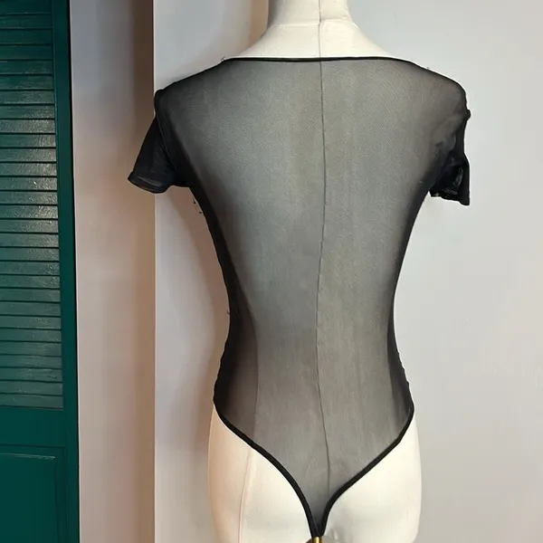 Iconic sheer bando Black Sheer Bodysuit ASO Hayley Williams Paramore xs - Image 8