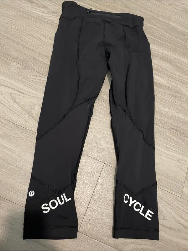 lululemon athletica Black Leggings with Pink Patch Detail - Image 3