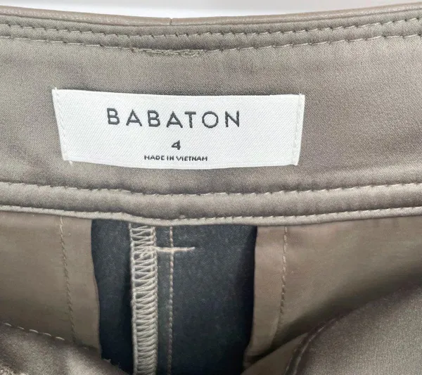 Aritzia Babaton Command Faux Leather Crop Pants Vegan Brown Women's 4 - Image 7