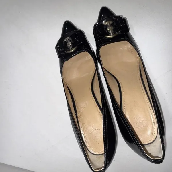 Joan David Black Point Old Money‎ Classy Bow Stiletto Designer Pumps Heels 7M - Image 14