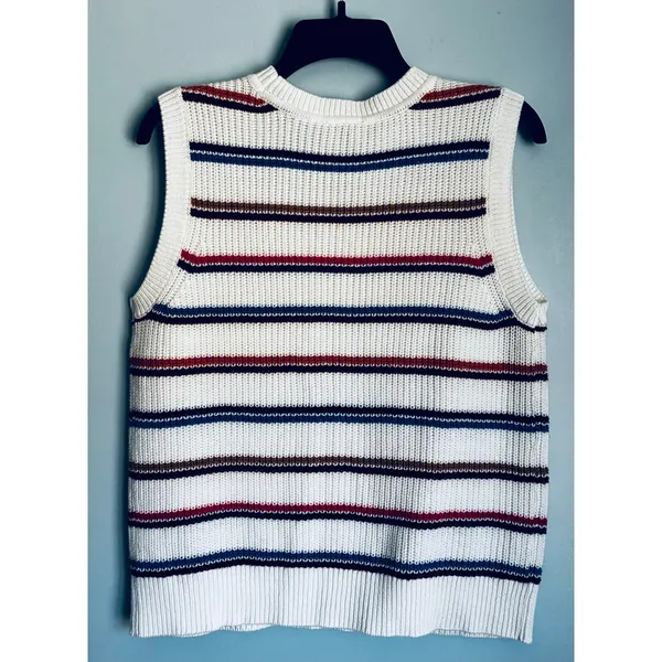 St. John's Bay Knit Sweater Vest Striped Women's Medium - Image 4