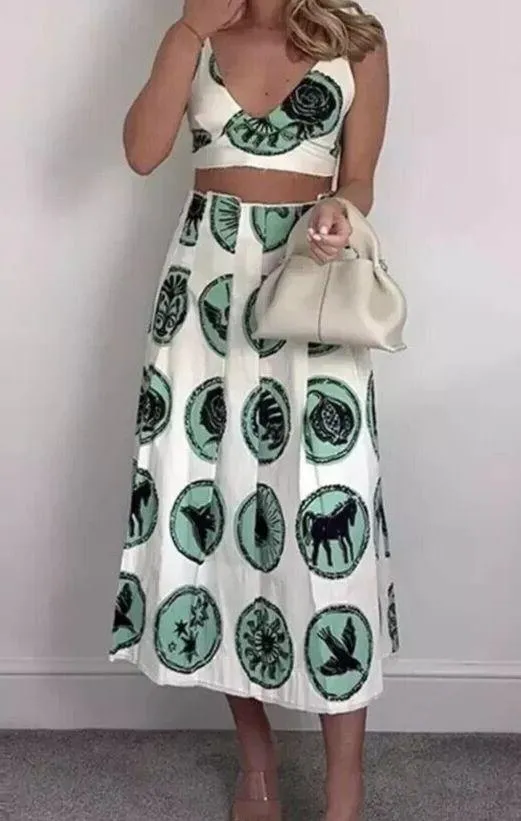 ZARA NWT PRINTED BOX PLEAT SKIRT ZW COLLECTION. Size Large - Image 9