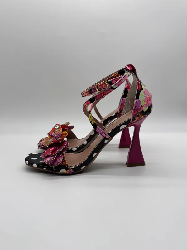 Betsey Johnson Camile Sandals 3D Butterfly Floral Ankle Strap Polka Dot Heel 5.5 - Image 7