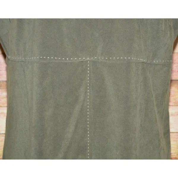 White Stag Ladies Green Faux Suede Sleeveless Maxi Dress Size L 12/14 90's Y2K - Image 3