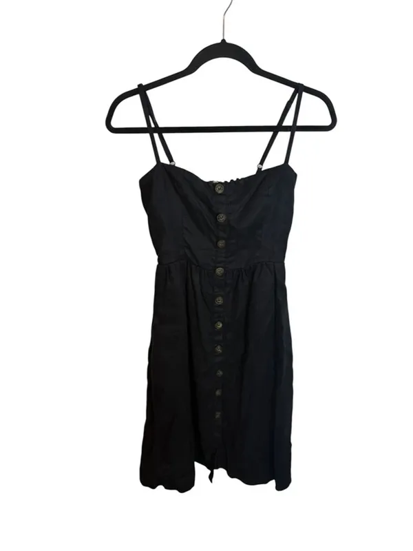 Reformation Tori Black Linen Midi Dress - Image 2