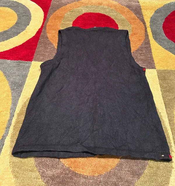Urban Renewal NWT Urban Outfitters Black Button Sweater Vest Beaded Sequins M/L - Image 5