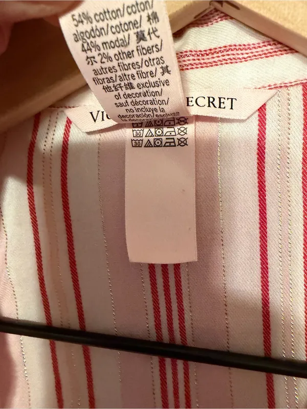 Victoria's Secret Candy Cane Striped Pajama Set Size Medium - Image 4