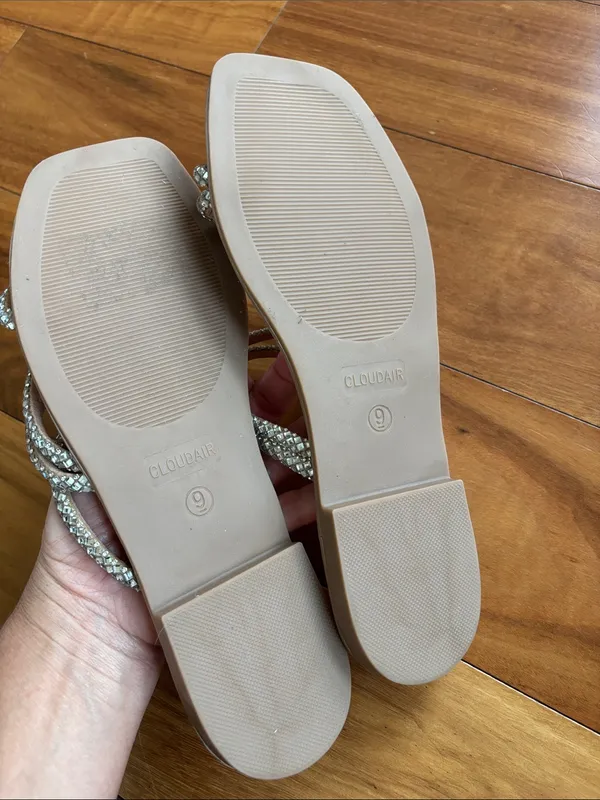 Rhinestone sandals Tan Size 9 - Image 4