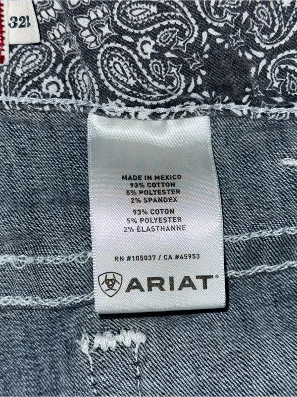 Ariat 32 R REAL Mid Rise Stretch Entwined Boot Cut Blue Jeans in Marine 10017510 - Image 8