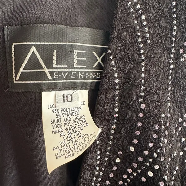 Alex Evenings Black Sleeveless Maxi Formal Dress Sparkle Event Wedding Party - Image 6
