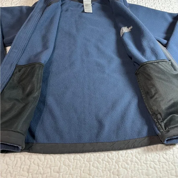 The North Face Fleece Jacket Women M gray Windwall Full Zip Hooded Sweater Logo - Image 7