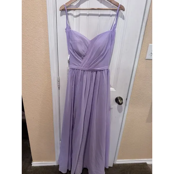 Kimora Floor Length Spaghetti Straps Chiffon Bridesmaid Dresses size 4 - Image 4