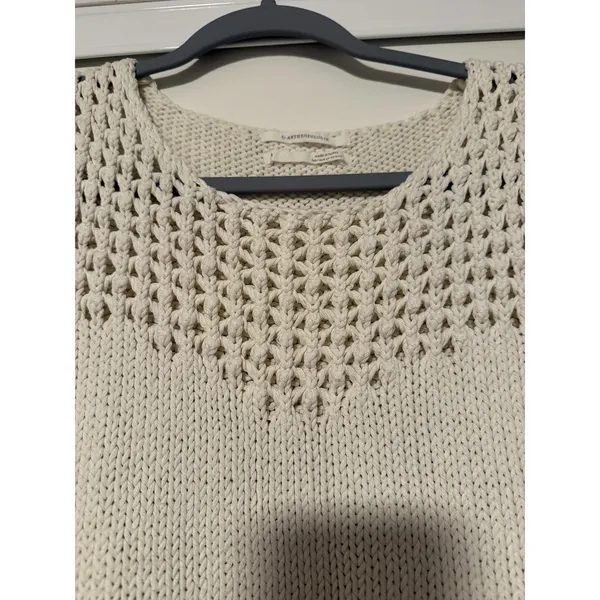 Anthropologie Crochet Tank Top Cream‎ Tassel Knit Festival Beachwear Bohemian - Image 4