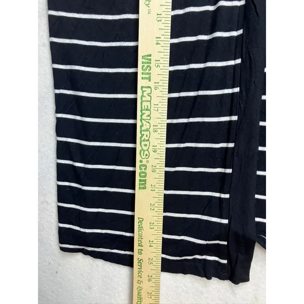 BumpStart Womens Maternity‎ Cardigan Medium Black White Striped Open Front Rayon - Image 3