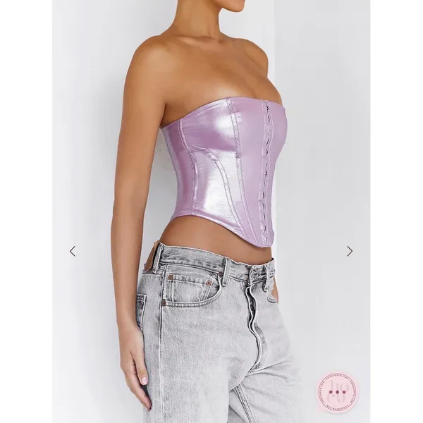 Mistress Rocks House‎ of CB Cultured Lilac Strapless Corset Top NWT Small SOLD OUT - Image 6