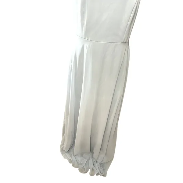 After Six Maxi Dress Halter Style Backless High Neck Chiffon Light Blue 14 NWOT - Image 4