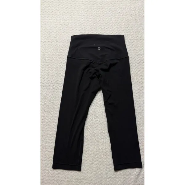 Lululemon Align High-Rise Crop 21 Black Nulu Yoga Leggings LW6BHCS Size 4 - Image 2