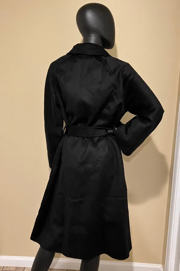 Wool Trench Coat Winter Jacket Parka Bomber Office Coat Wool Jacket Fall Long Jacket Black - Image 2