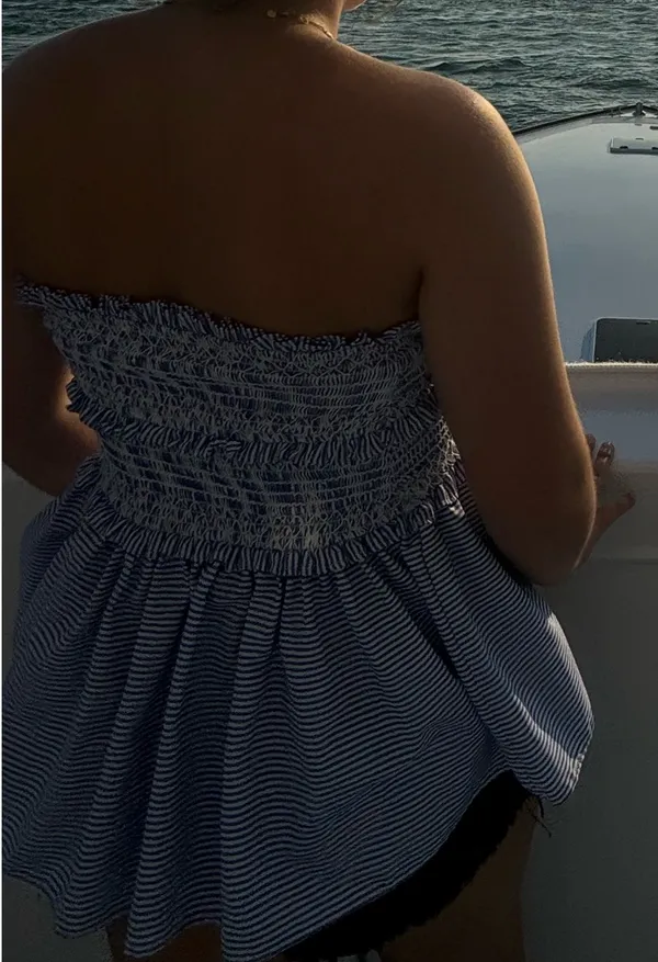 Blue Strapless Top - Image 2