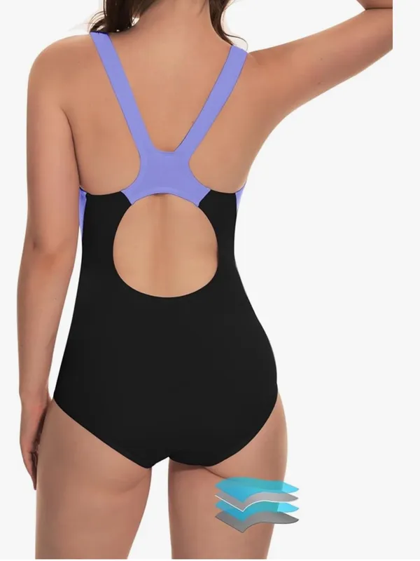 Beautikini Period Swimwear One Piece Leakproof Athletic Racerback Swimsuit - Image 6