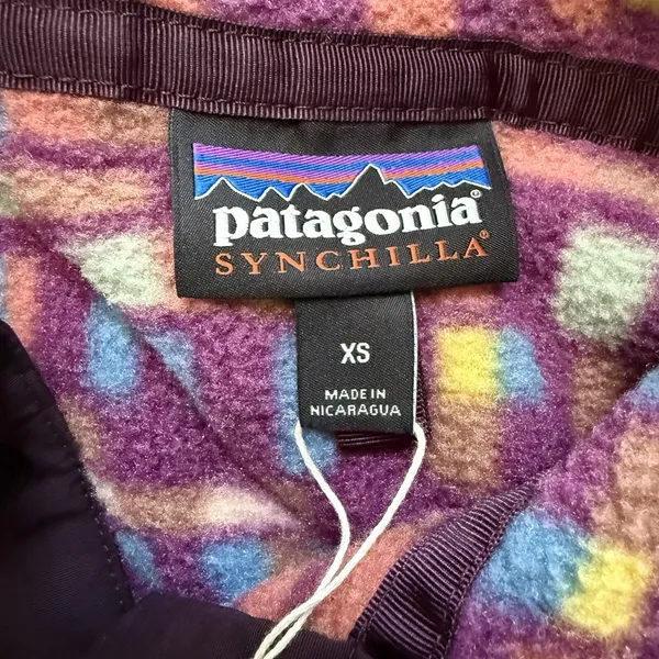 Patagonia‎ Synchilla Snap T Pullover Womens XS Night Plum Fitz Roy Patchwork New - Image 6
