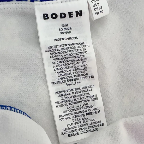 Boden Womens Bikini Swim Bottom Navy Cream Pattern Sz US 8 - Image 3
