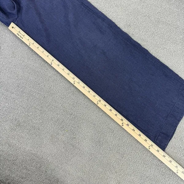 Polo Ralph Lauren Linen Drawstring Wide Leg Pants Denim Blue Small‎ Paperbag - Image 15