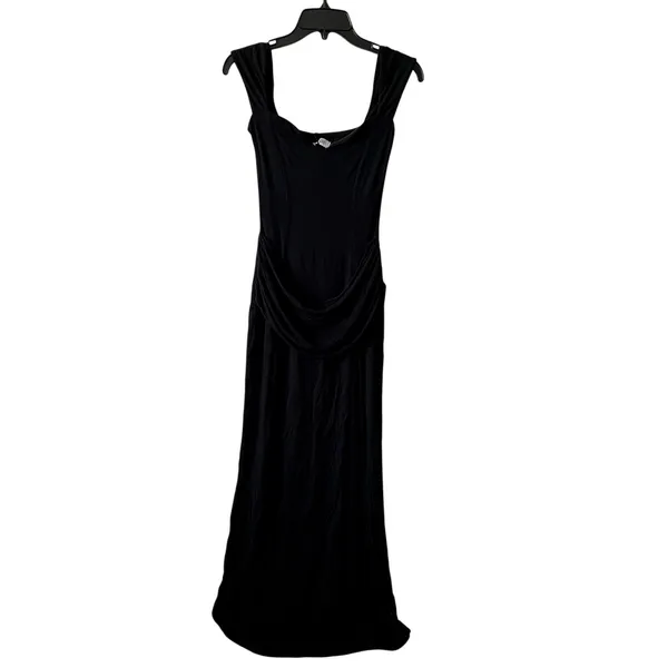 Oh Polly Elva Modal Sweetheart Neck Cowl Waist Maxi Dress in Black Size S New - Image 7