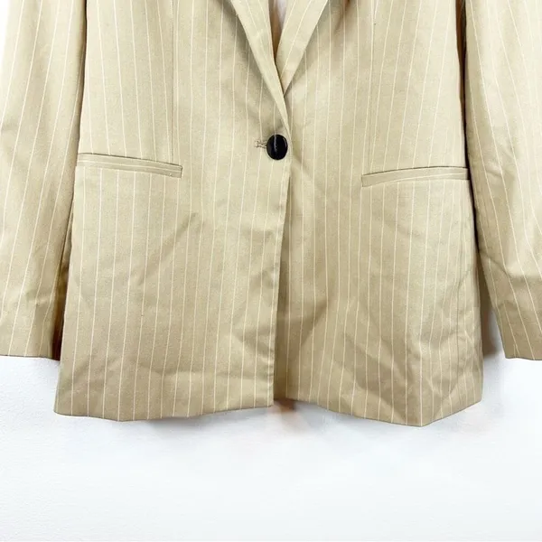 NEW ZARA Striped Oversized Menswear Inspired Blazer Women's‎ Size S Old Money - Image 6