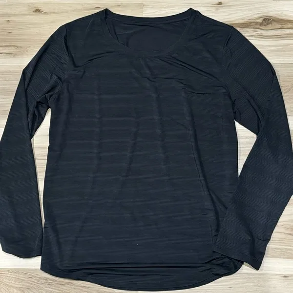 Zyia Active Black Subtle Striped Long Sleeve Activewear Top Women’s 2XL Plus - Image 3